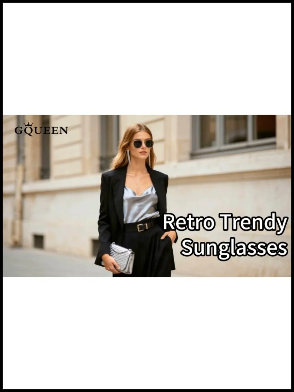 Retro Oval Polarized Sunglasses with Spring Hinge Metal Frame UV400 Protection